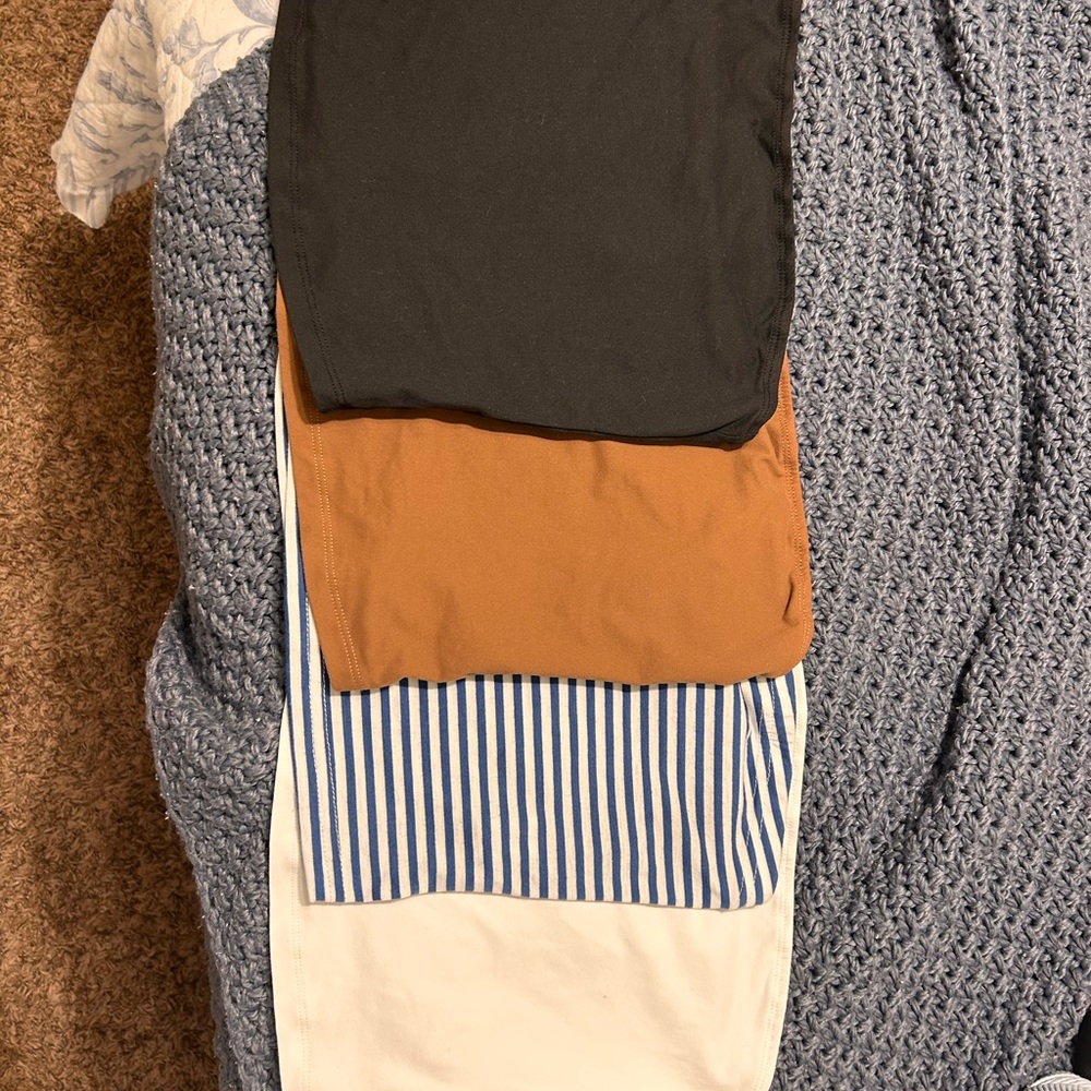 Set of Four Tube tops in Black, Brown, Blue, and White